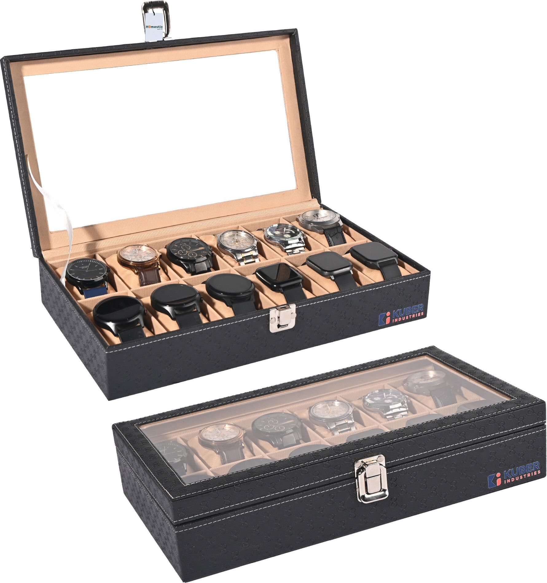 Kuber Industries Premium Faux Leather Wrist Organiser Watch Box-image-32