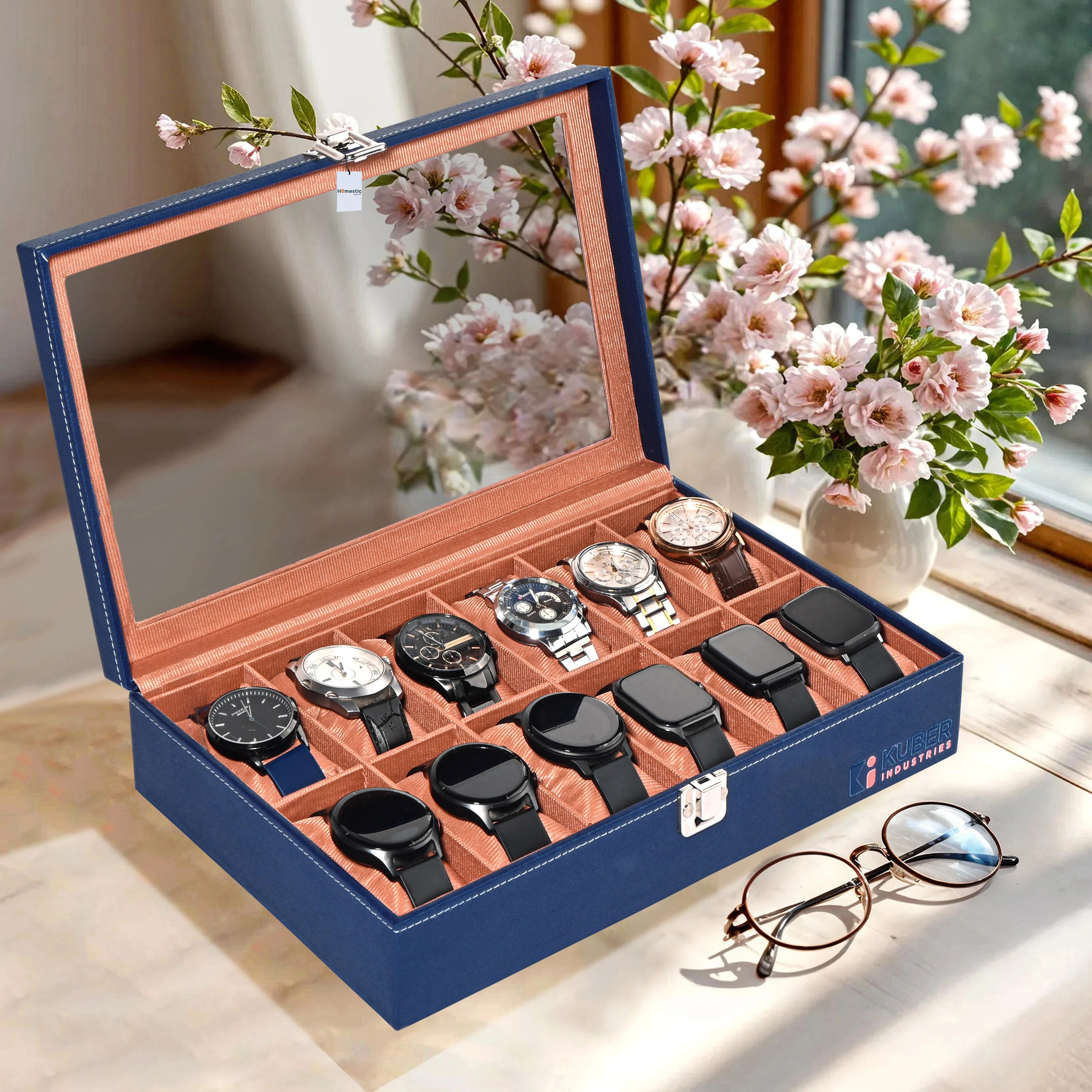 Kuber Industries Premium Faux Leather Wrist Organiser Watch Box-image-35