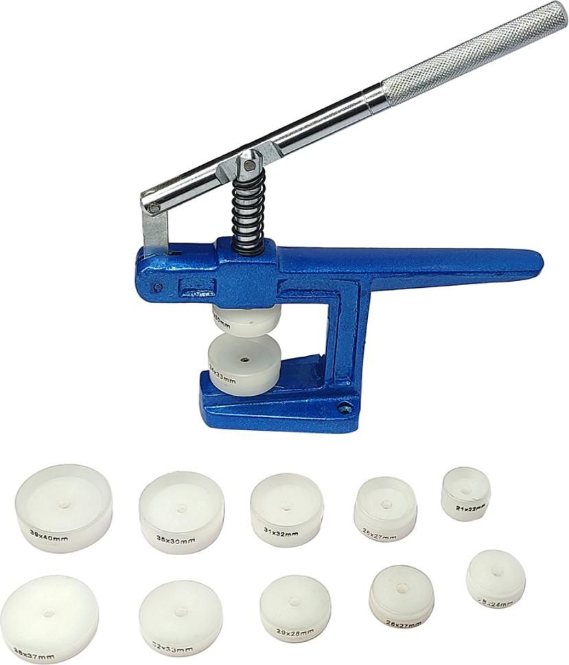 Scorpion Glass Fitting Machine with 12 Nylon Dies for Fitting Flat Mineral Glass and Backs for Quartz Watch Cases|Watch Case Press w/ 12 Nylon Dies 12-piece Watch Repair Kit-image-6
