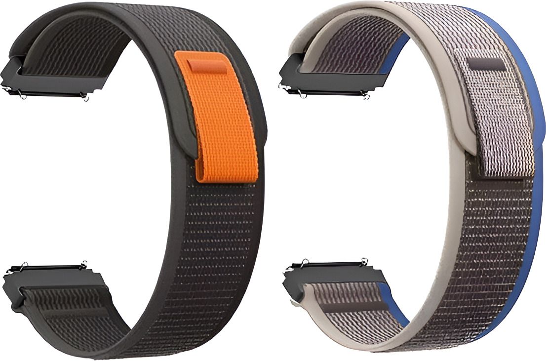 Firetook 22mm Adjustable Pack 2 Nylon Trail Loop Velcro (Compatible Watch List In Photo) 22 mm Fabric Watch Strap-image-1