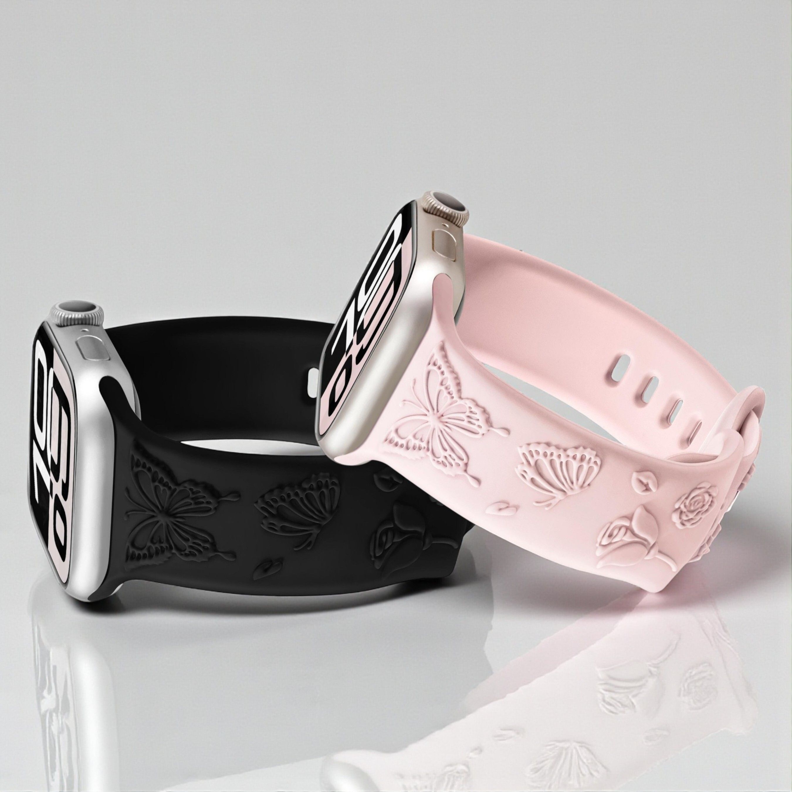 LORENZ Floral 3D Pattern Strap 38 mm Silicone Watch Strap-image-30