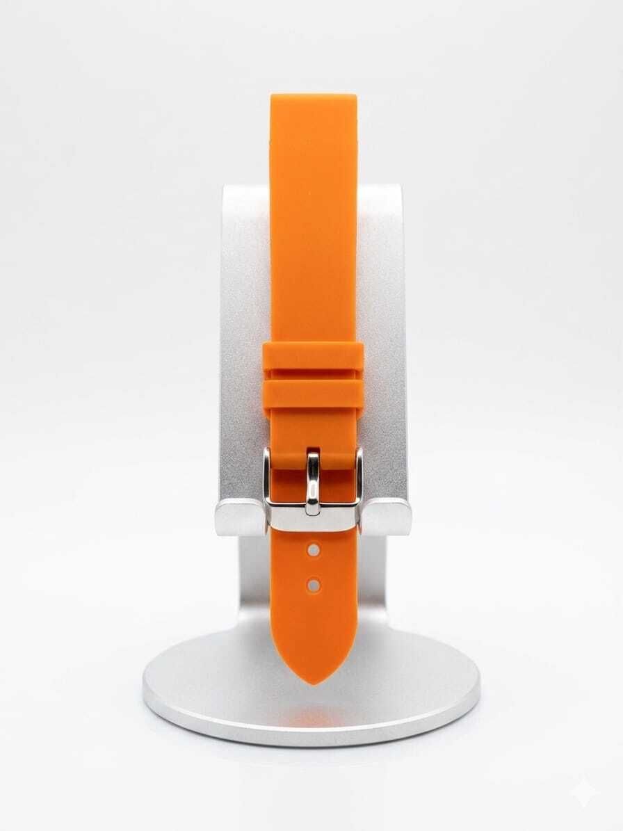 LUBA HIMT dark orange 16 mm silicon strap for branded smart watches 16 mm Silicone Watch Strap-image-24