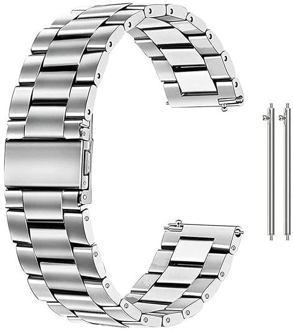 SEHUB 22mm Heavy Metal Silver Watch Strap for Smartwatch & Analog Watches Premium Band 22 mm Metal Watch Strap-image-36