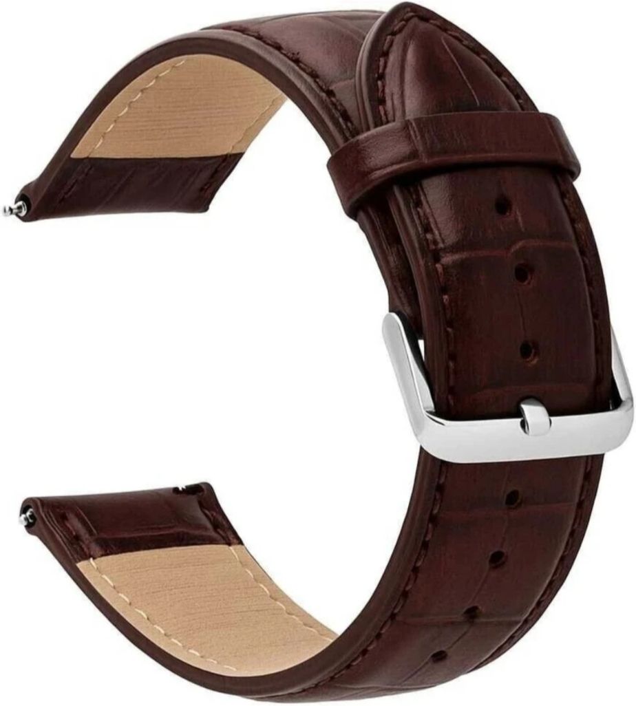 RStraps 22mm Premium Dark Brown Croc Pattern Leather Watch Strap for Premium Watches 20 mm Genuine Leather Watch Strap-image-19