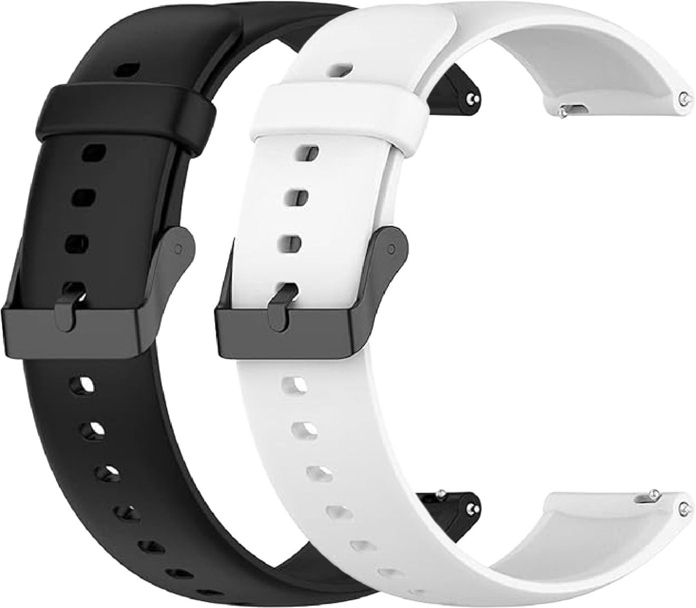 TRENDINGVIEW "20mm Classic Smartwatch Strap with Black Buckle – (Combo Pack of 2) 20 mm Silicone Watch Strap