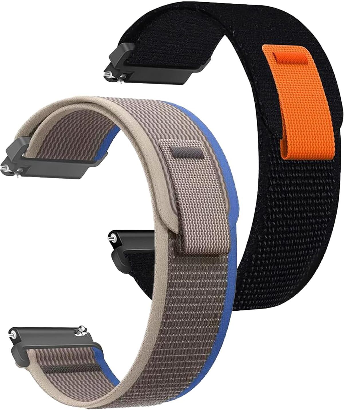 Firetook 22mm Pack 2 Adjustable Nylon Trail Loop Velcro (Compatible Watch List In Photo) 22 mm Fabric Watch Strap