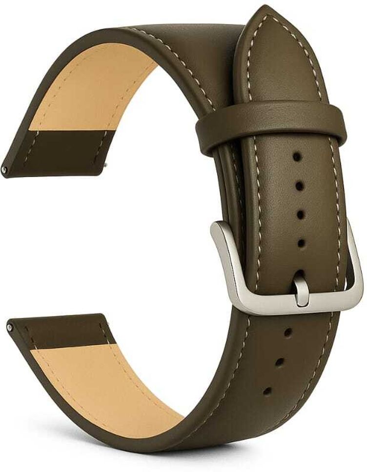 RStraps 22mm Grey Genuine Leather Strap Belt for Men | Replacement Band 22 mm Genuine Leather Watch Strap-image-9