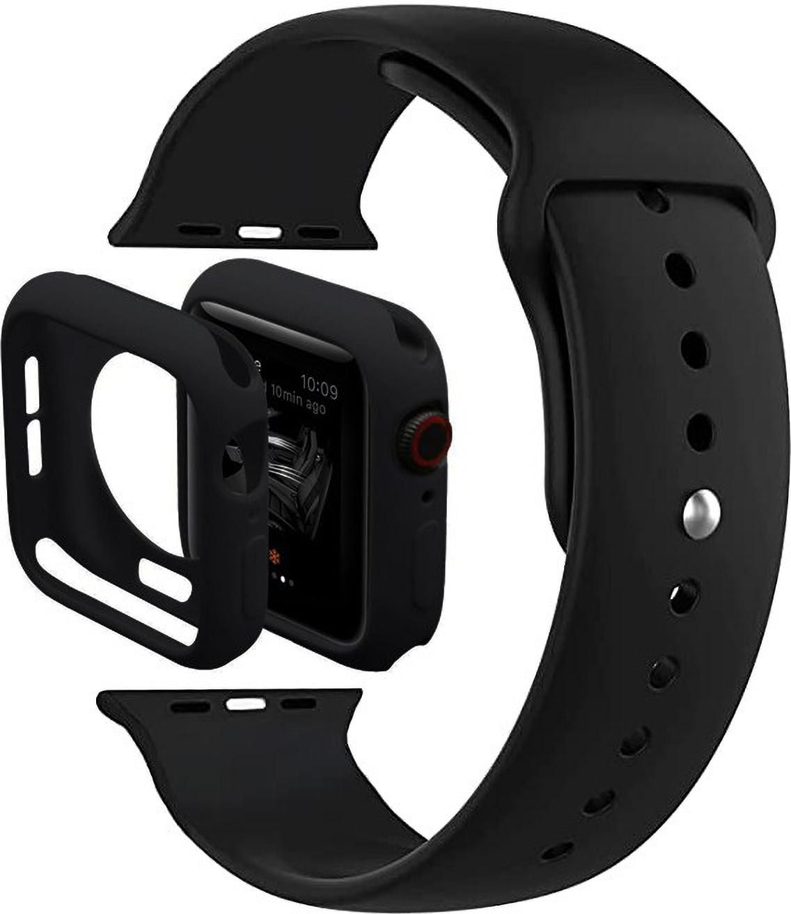 ADAMO Soft Silicone Case cover with Strap iWatch Series7/6/5/4/3/2/1/SE (42/44/45MM) 44 mm Silicone Watch Strap-image-24