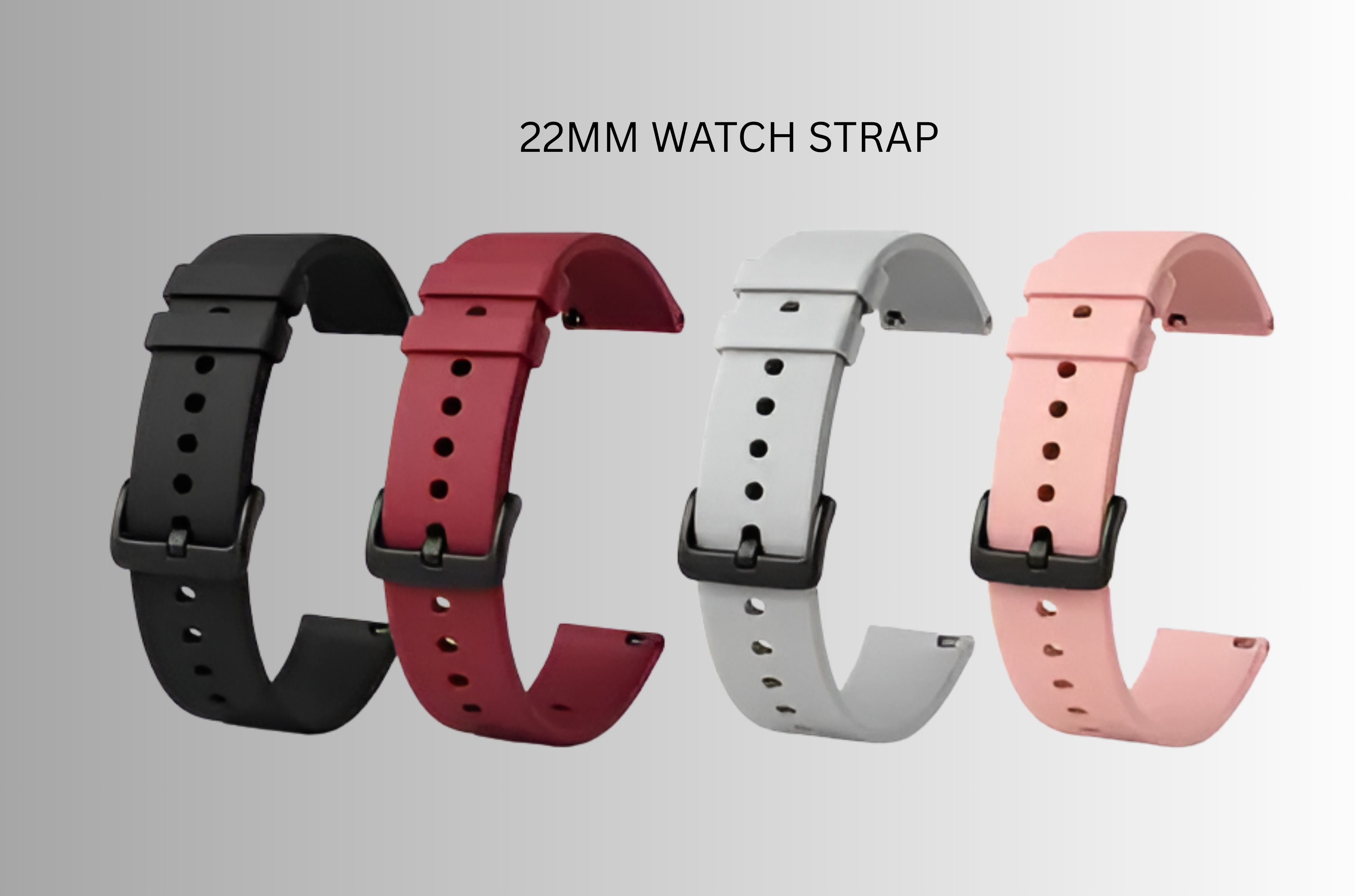 Firetook 22mm Premium Soft Wrist Watch Strap Belt Set 4 (Compatible Watch List In Photo) 22 mm Silicone Watch Strap-image-3