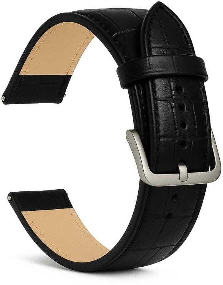 RStraps 24mm Croc Black Genuine Leather Watch Strap Belt for Men | Replacement Band 24 mm Genuine Leather Watch Strap-image-17