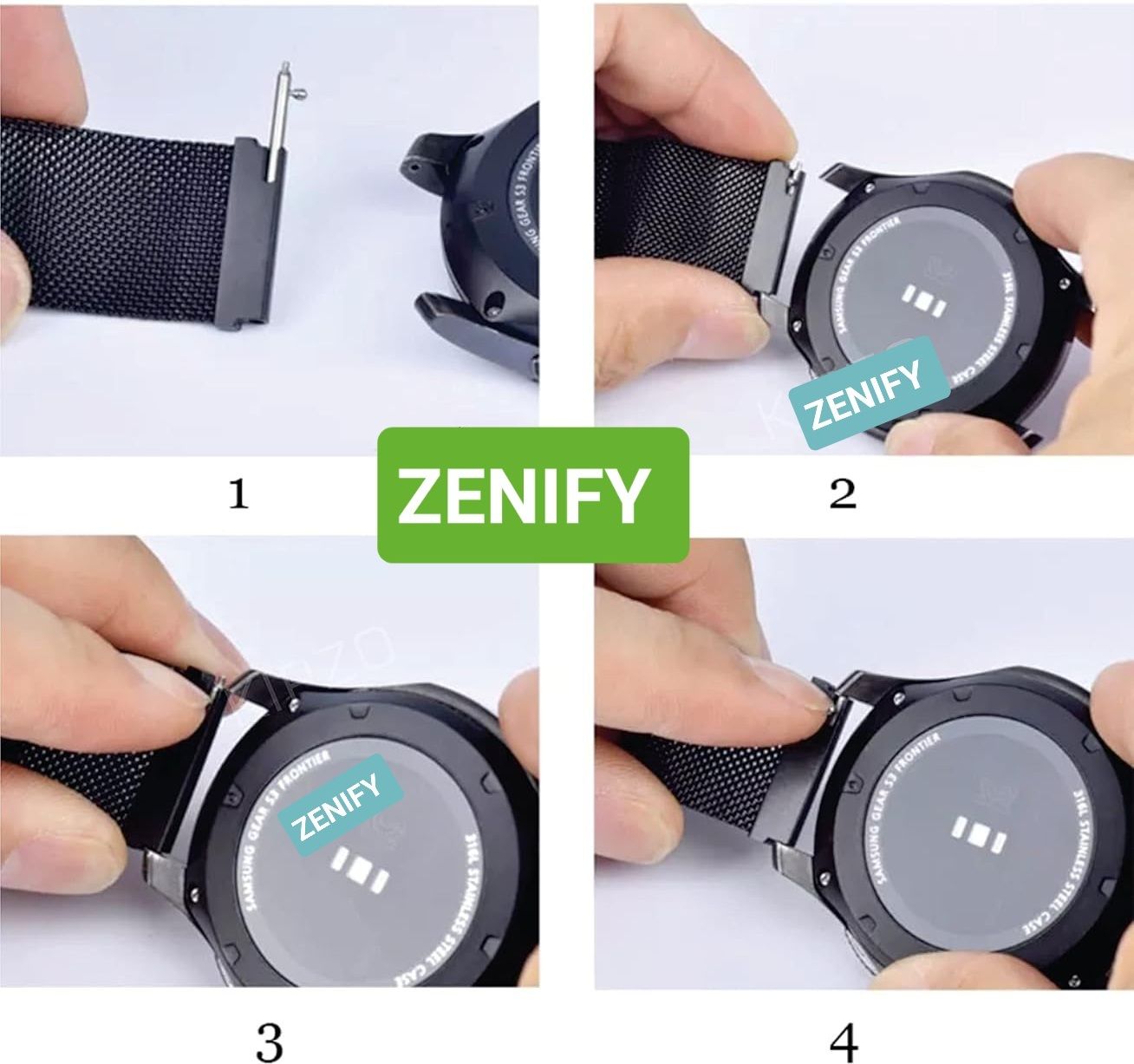 ZENIFY Quick Release Stainless Steel watch Strap Band Adjustable Spring Bars Pin 4-piece Watch Repair Kit-image-39