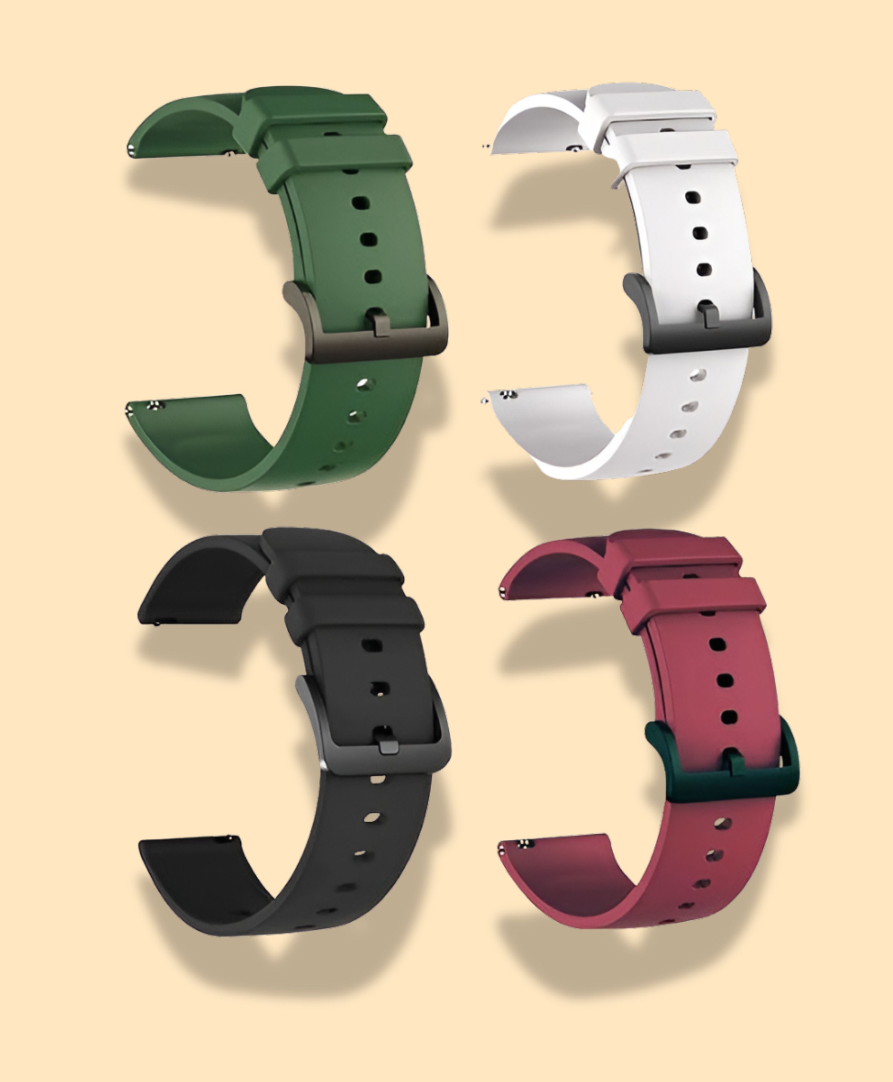 TooHype 22mm Flexible Set 4 Soft Belt Wrist Watch Strap /Compatible Watch List In Photo 22 mm Silicone Watch Strap-image-15