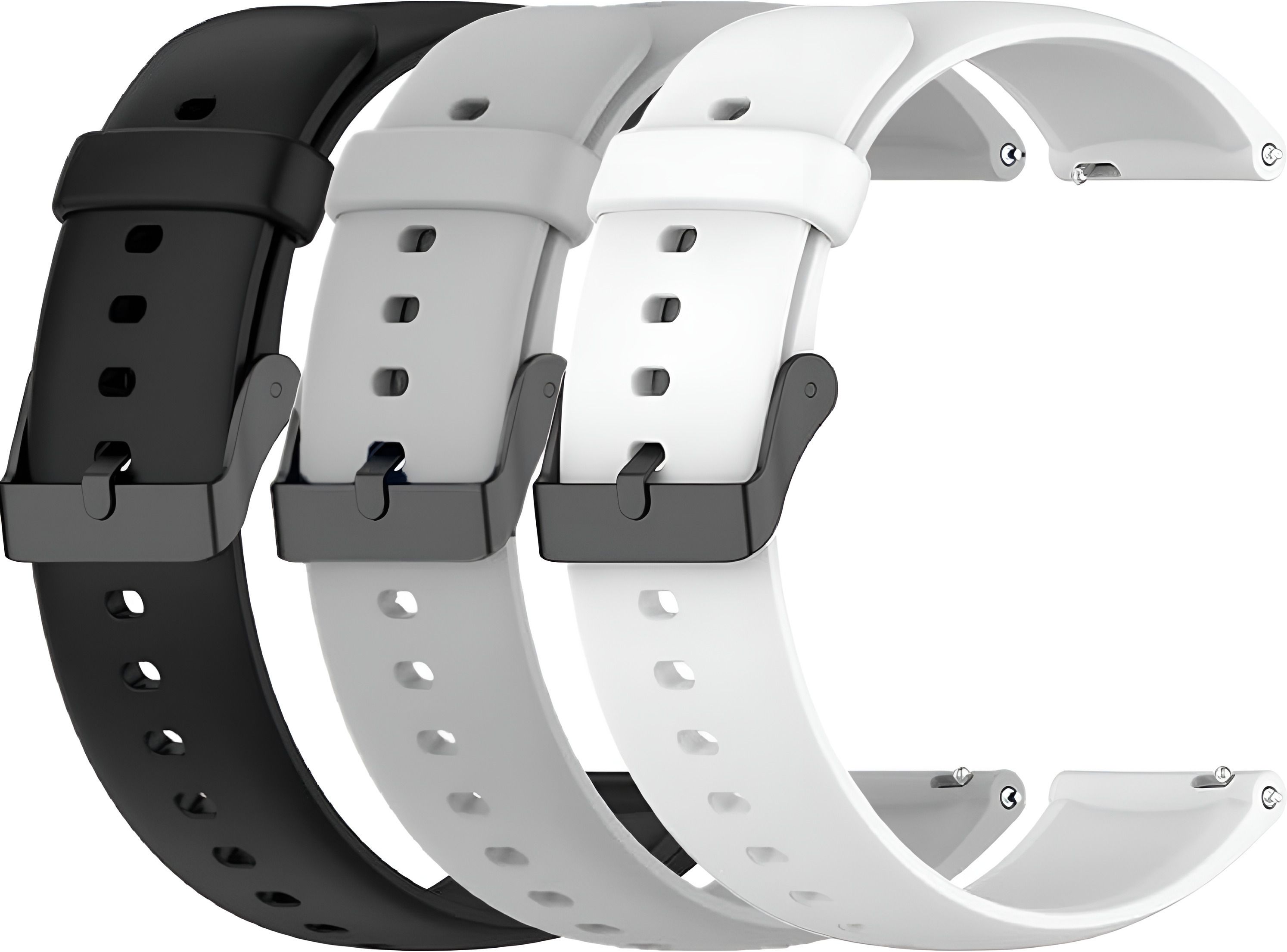 TRENDINGVIEW Soft Silicone 22mm Belt Strap for Smartwatches with Black Buckle (Pack of 3) 22 mm Silicone Watch Strap-image-19