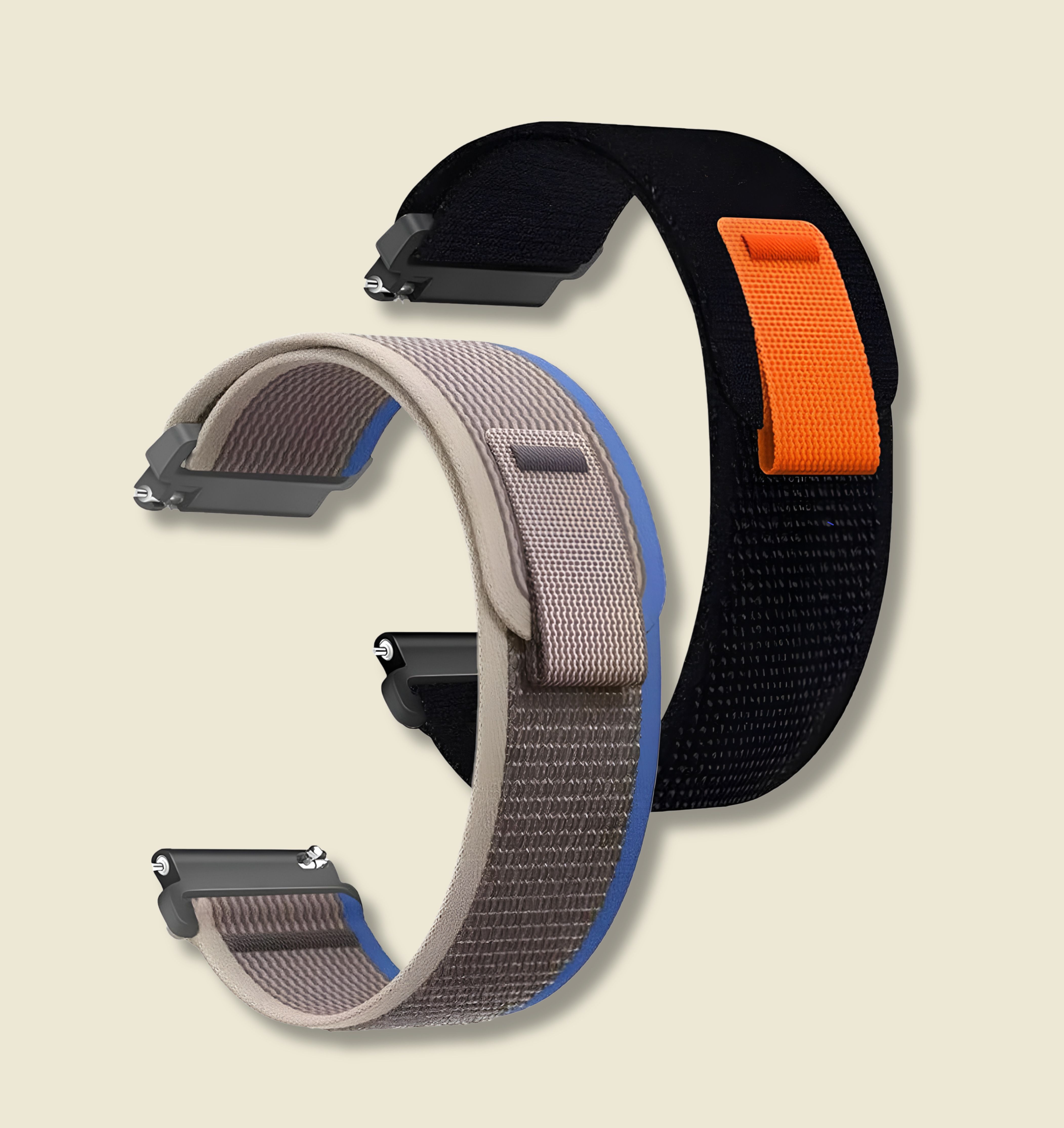 TooHype 22mm Trail Velcro Set 2 Watch Strap Quick-Adjust/Compatible Watch List In Photo 22 mm Fabric Watch Strap-image-5