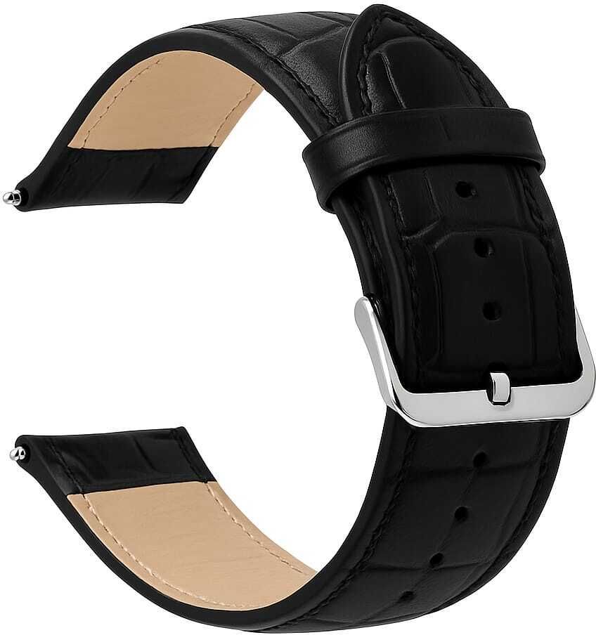 RStraps 22mm Croc Black Genuine Leather Watch Strap Belt for Men | Replacement Band 22 mm Genuine Leather Watch Strap-picture-25