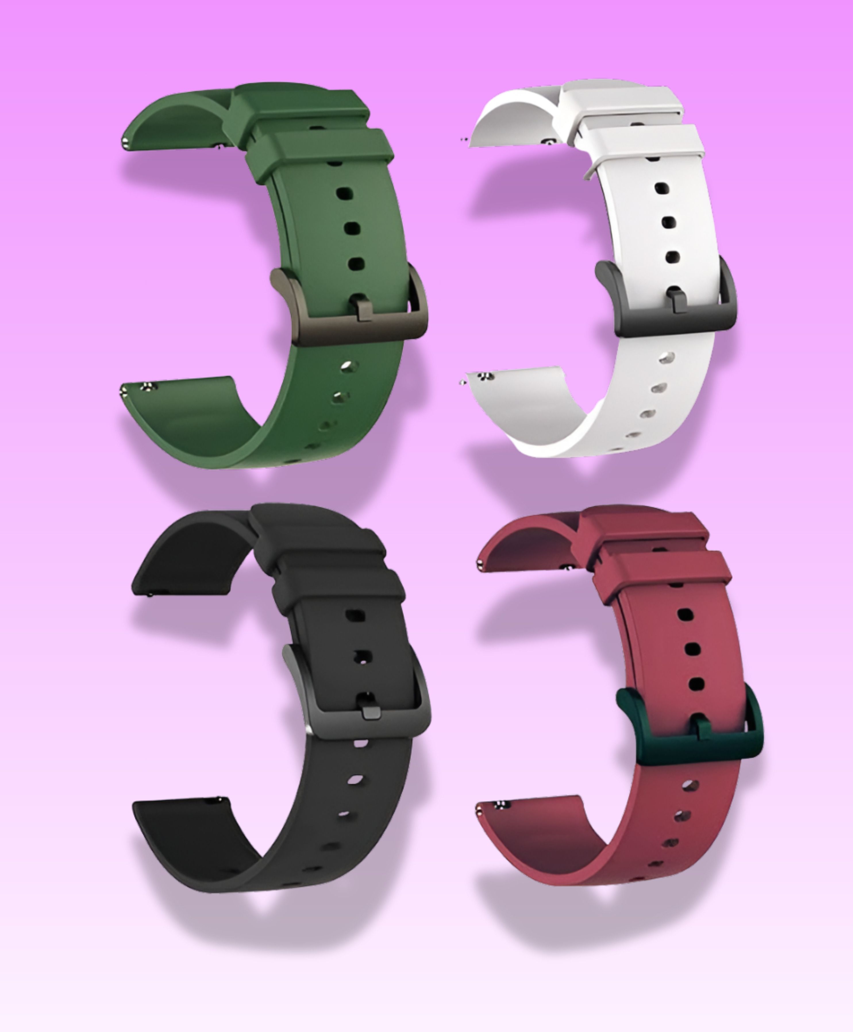 TooHype 22mm Wrist Watch Soft Rubber Belt Set 4 Strap /Compatible Watch List In Photo 22 mm Silicone Watch Strap-image-16