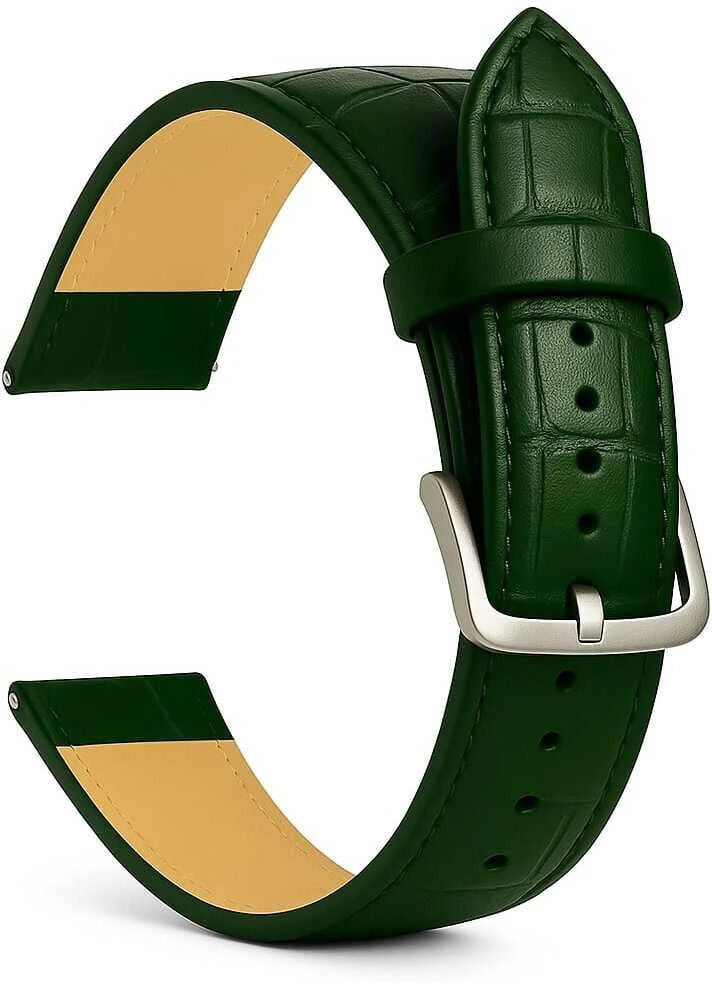 RStraps 24mm Croc Green Genuine Leather Watch Strap Belt for Men | Replacement Band 24 mm Genuine Leather Watch Strap-image-27