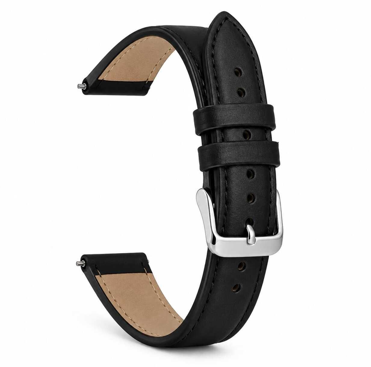 RStraps 18mm Black Bonded Leather Watch Strap Belt for Women | Replacement Band 18 mm Genuine Leather Watch Strap-image-10