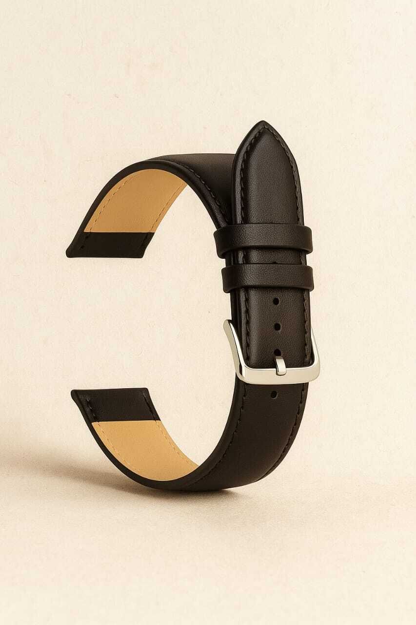 RStraps 20MM BLACK N 20 mm Genuine Leather Watch Strap-image-26