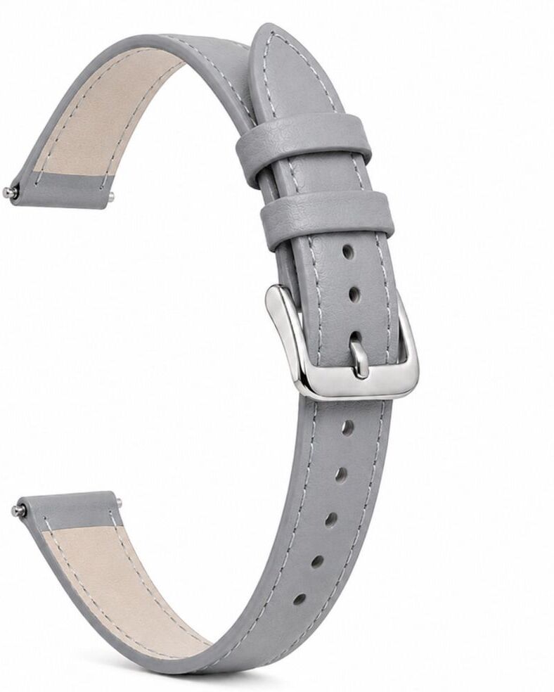 ShreejiShyam Premium Grey Leather Watch Strap 12mm Soft Comfortable Band for Men & Women 12 mm Genuine Leather Watch Strap-image-45