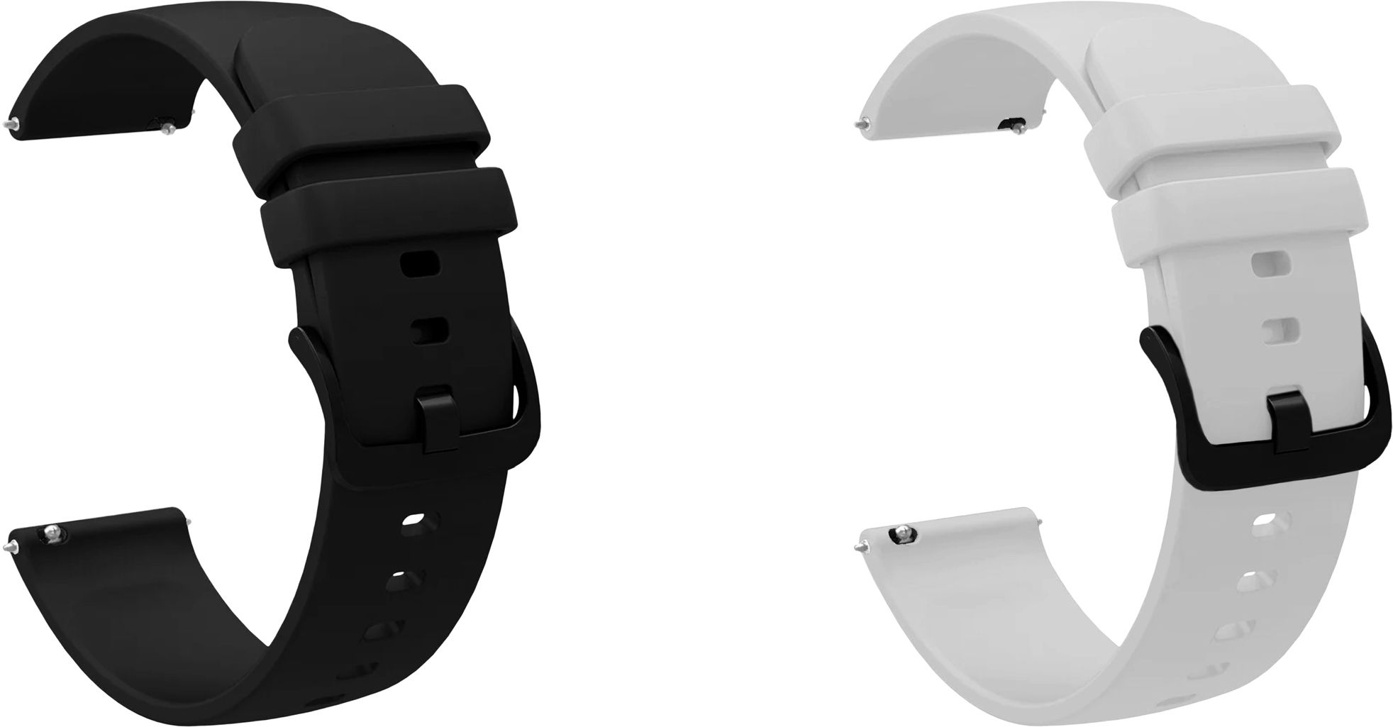 ACM WSM25M22BKWT3862 Pack of 2 Watch Strap Silicone Hook 22mm for Croma Stride Is Smartwatch (Black/White) Smart Watch Strap-image-18