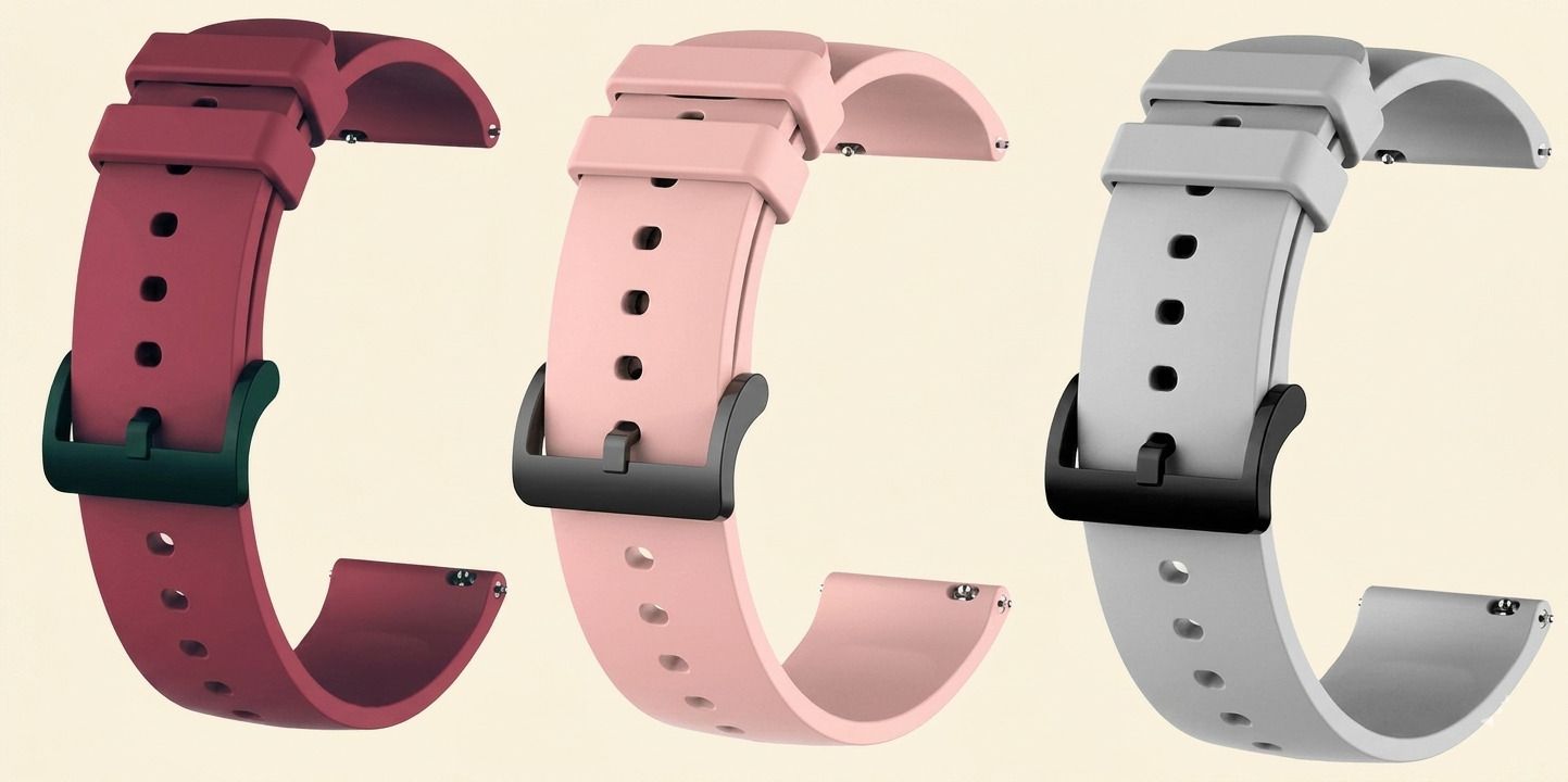 SEHUB Soft Silicone 20mm Watch Strap Replacement Band Grey Red Pink 20 mm Silicone Watch Strap-image-48
