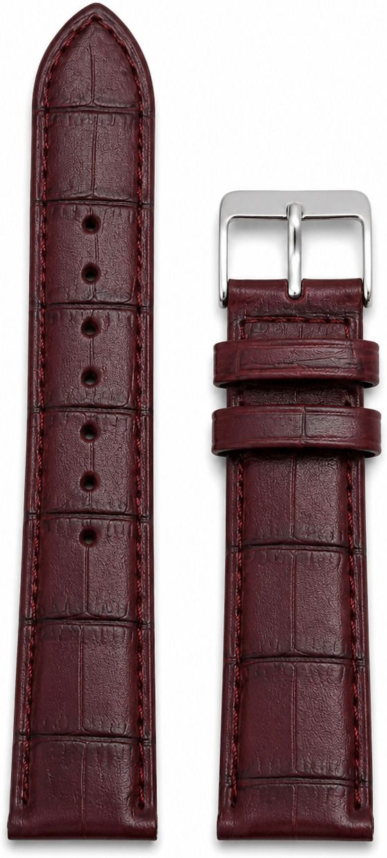 ShreejiShyam 22mm Burgundy Croco Pattern Leather Watch Strap with White Lining for Men 22 mm Genuine Leather Watch Strap-image-45
