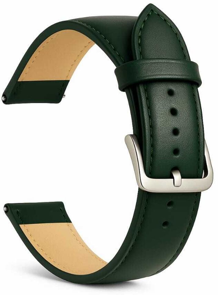 RStraps 22mm Green Genuine Leather Strap | Watch Strap Belt for Men | Replacement Band 22 mm Genuine Leather Watch Strap-image-44