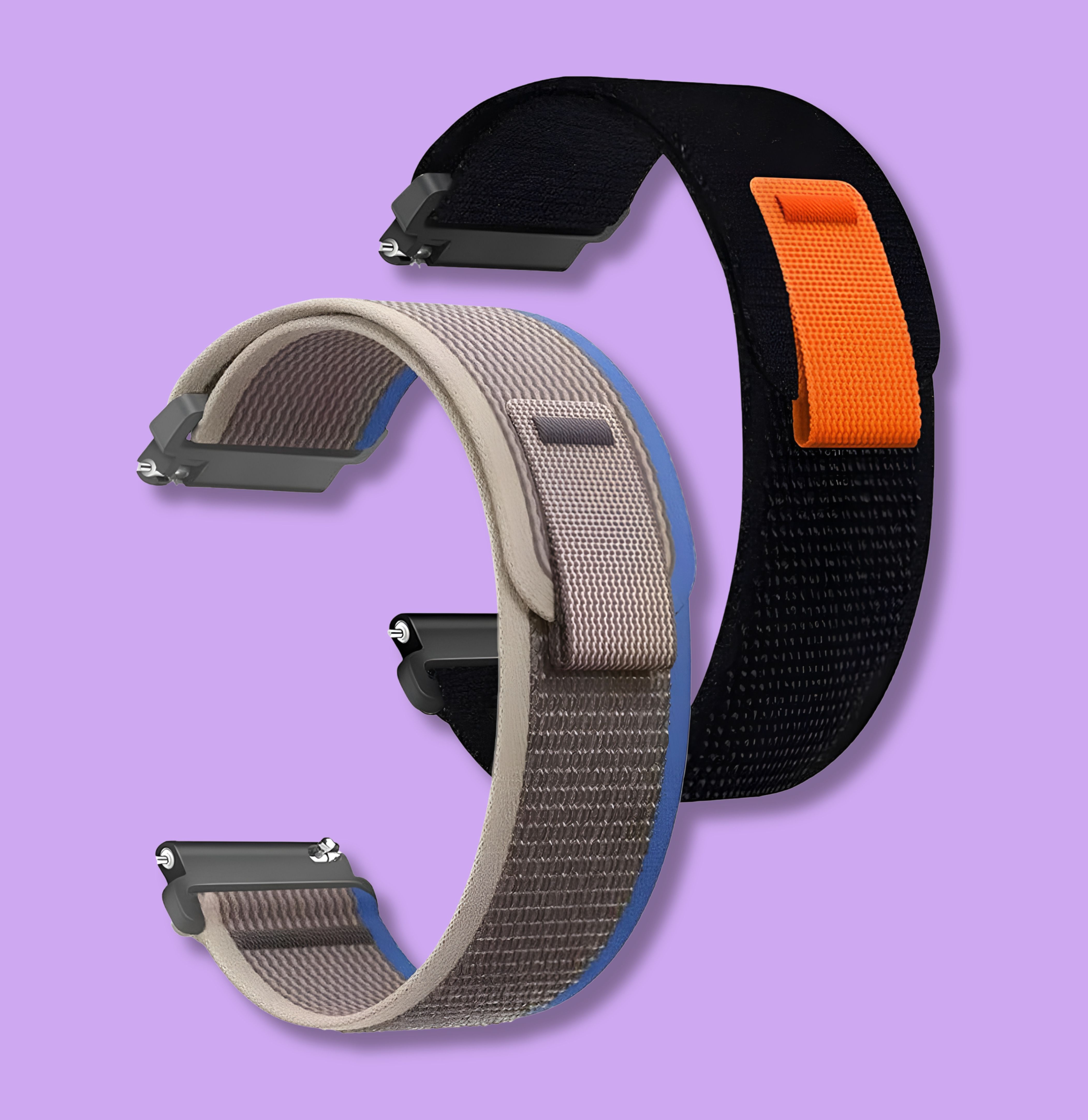 TooHype 22mm Set 2 Watch Strap Alpine Nylon Trail Velcro /Compatible Watch List In Photo 22 mm Fabric Watch Strap-image-34