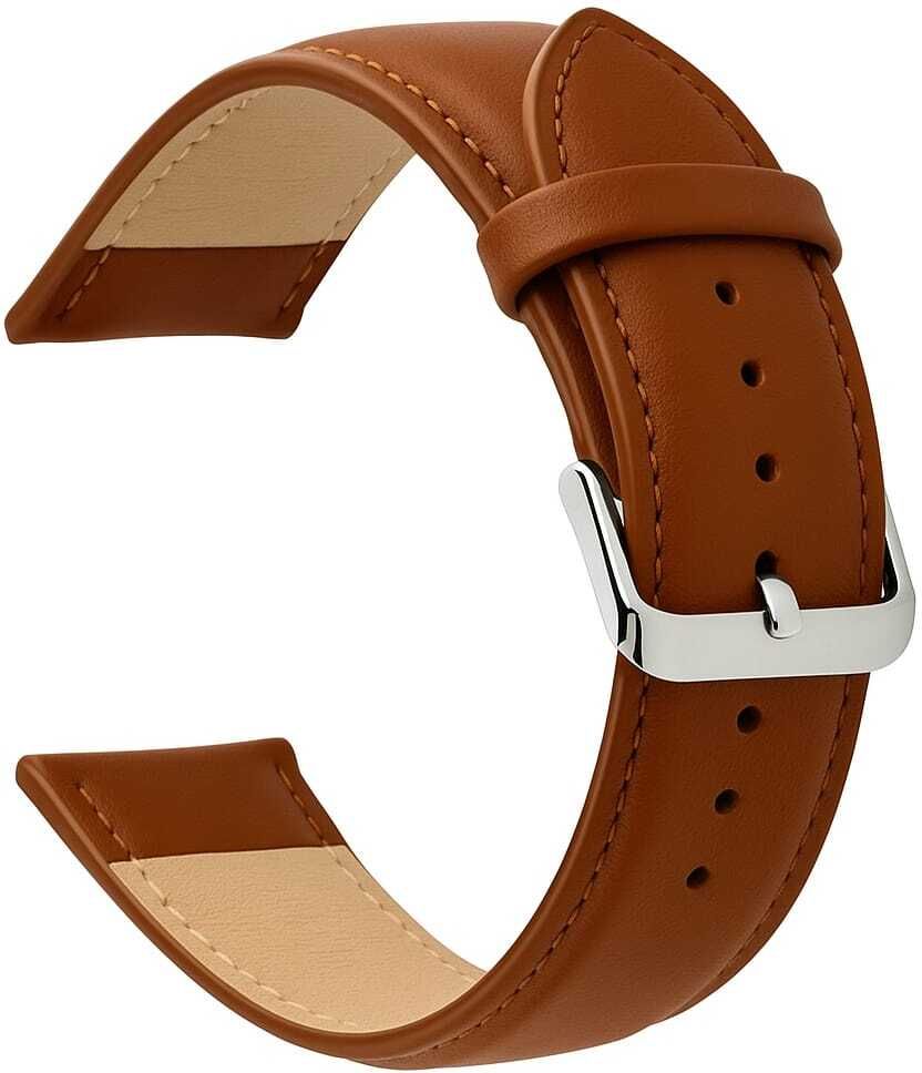 RStraps 22MM BROWN 22 mm Genuine Leather Watch Strap-image-32