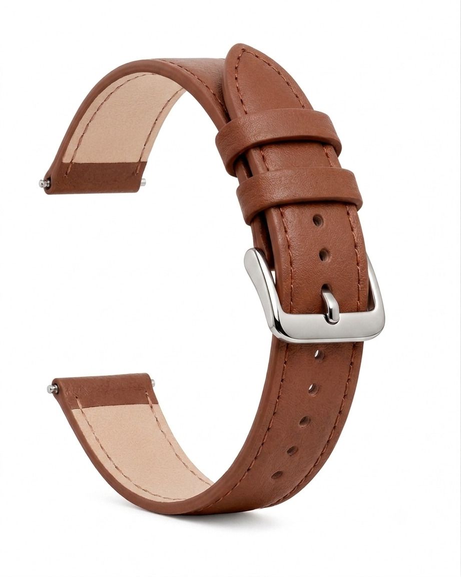 ShreejiShyam Classic 14mm Brown Leather Watch Strap | Comfortable Watch Belt for Men & Women 18 mm Genuine Leather Watch Strap-image-9