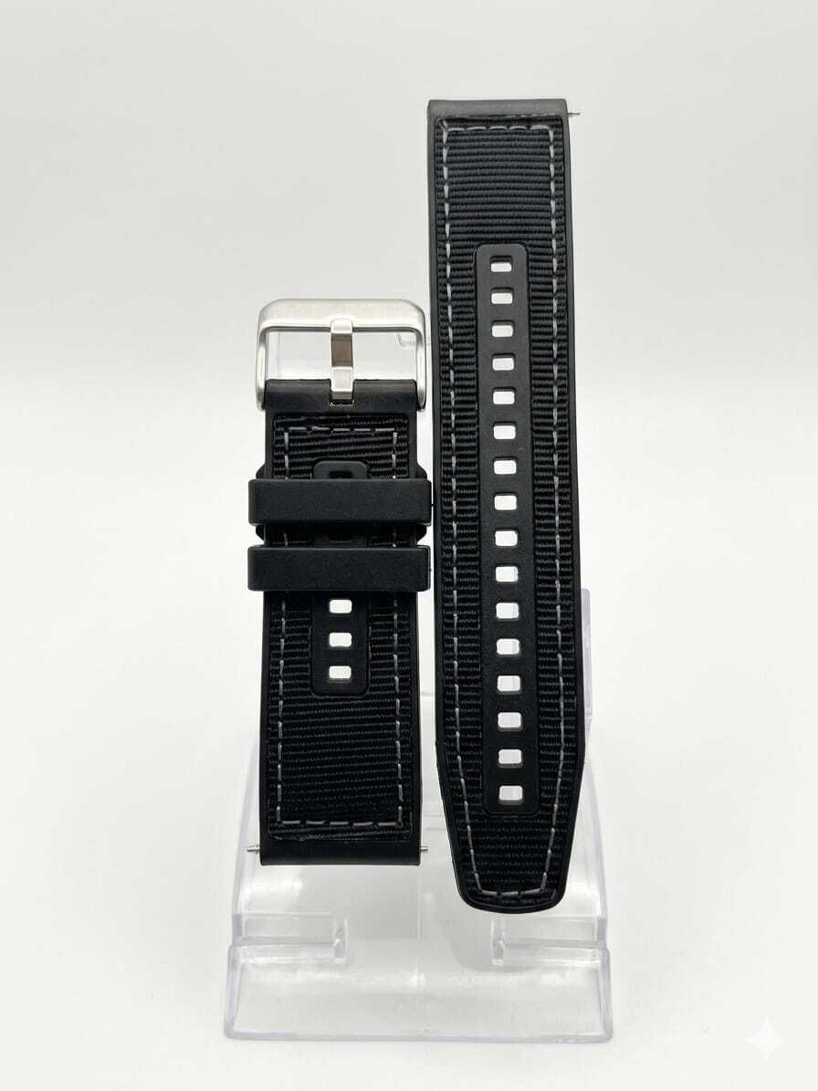 LUBA HIMT black silicon good quality strap competeble for tit-an s-onata Tim-ex watches 22 mm Silicone Watch Strap-image-2