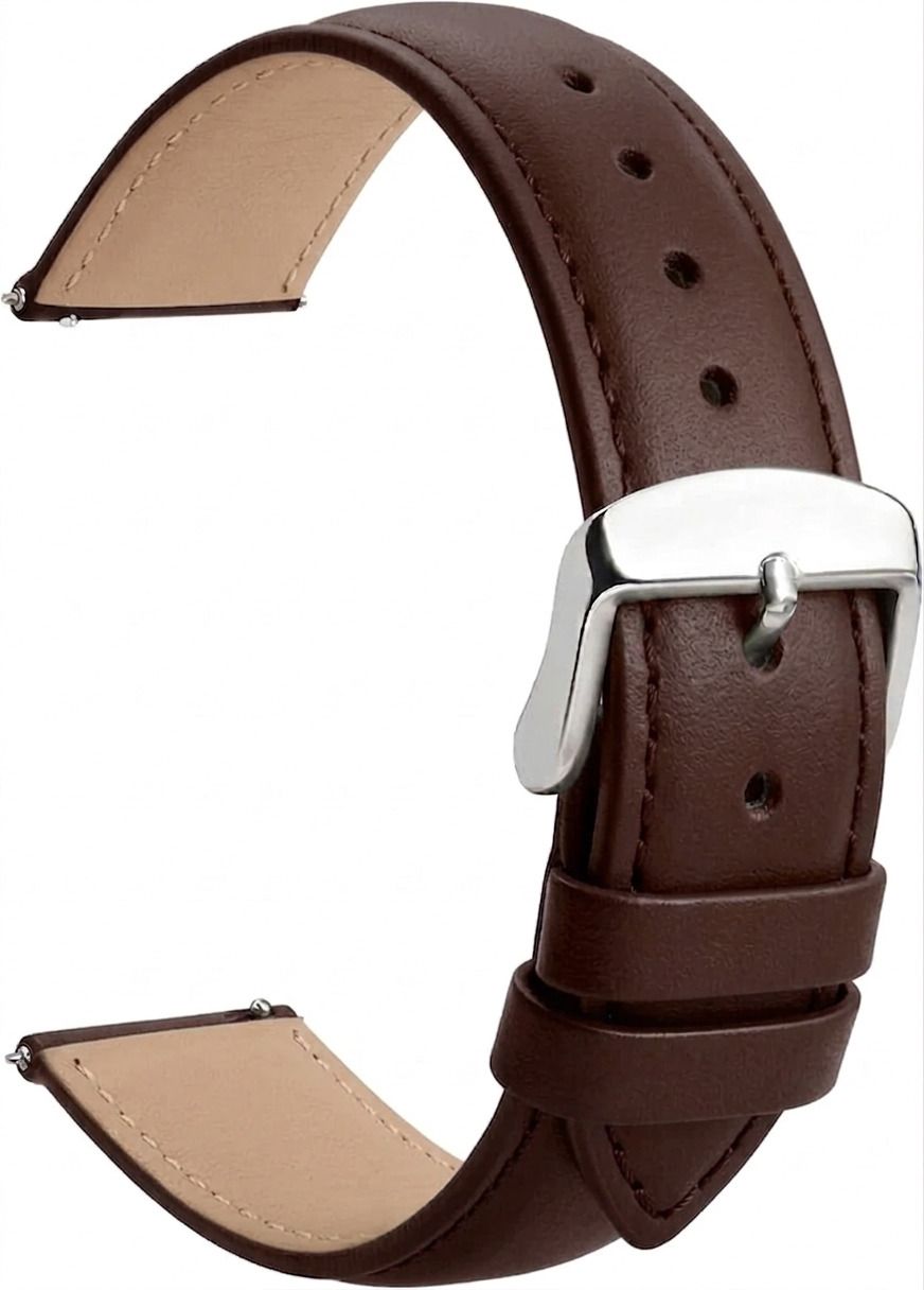 Pure Swiss 22mm Brown Leather Strap With Quick Release Pins For Premium Watches 22 mm Genuine Leather Watch Strap-image-3