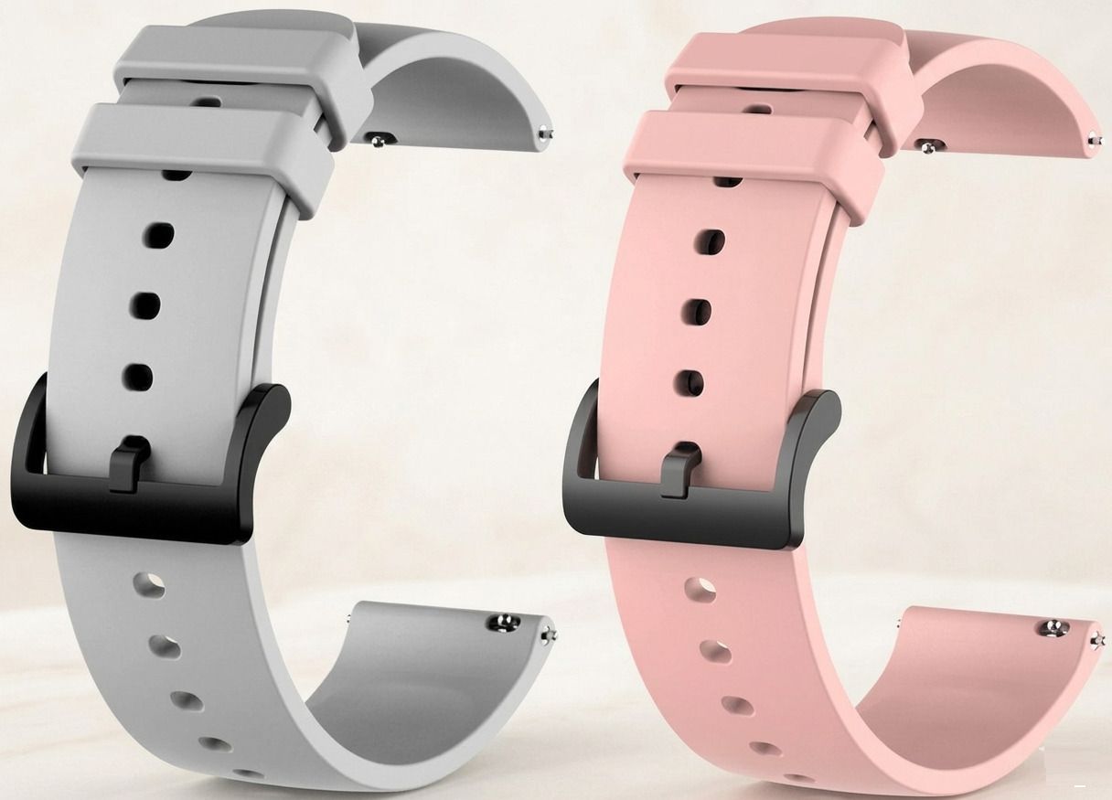 SEHUB Soft Strap for Smartwatch Use20mm Silicone Watch Band Grey Pink 20 mm Silicone Watch Strap-image-45