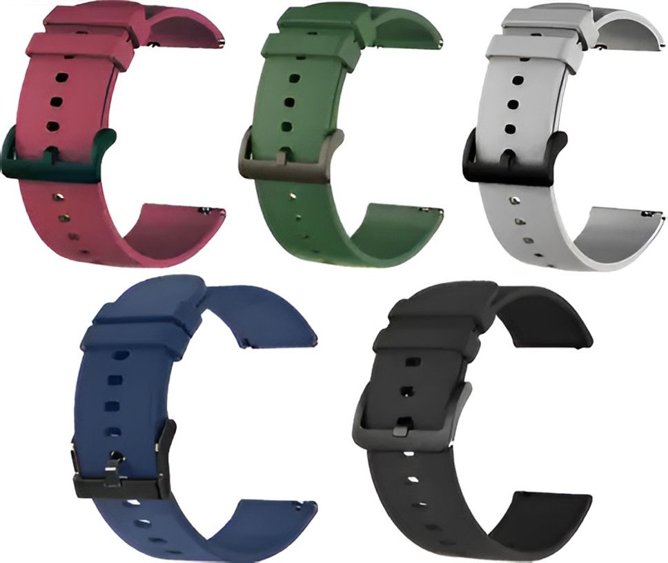Firetook 22mm Replacement Pack 5 Soft Watch Strap Belt (Compatible Watch List In Photo) 22 mm Silicone Watch Strap-image-23