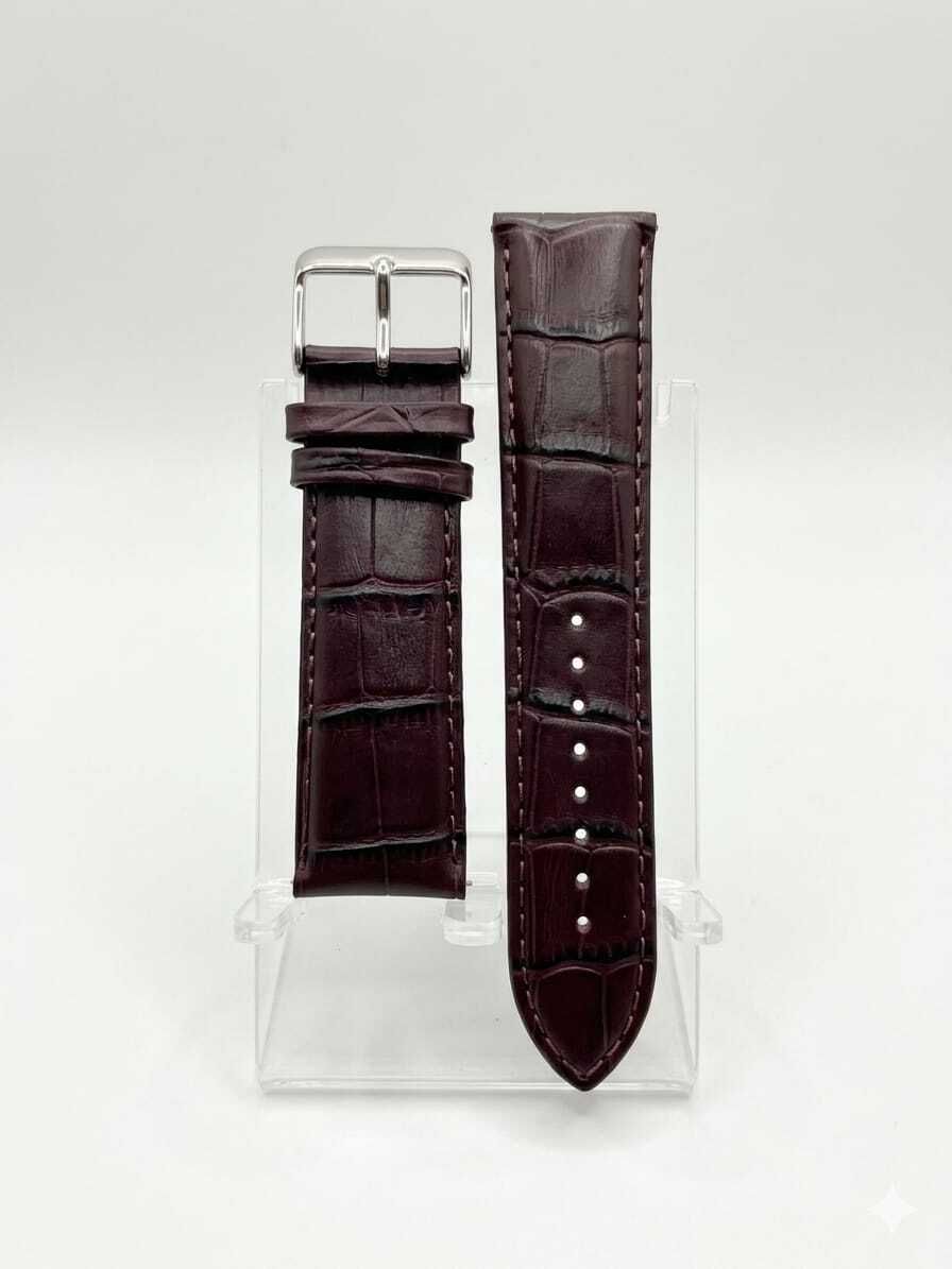 LUBA HIMT croco brown premium quality strap competeble for tit-an so-nata luxury watches 24 mm Synthetic Leather Watch Strap-image-37