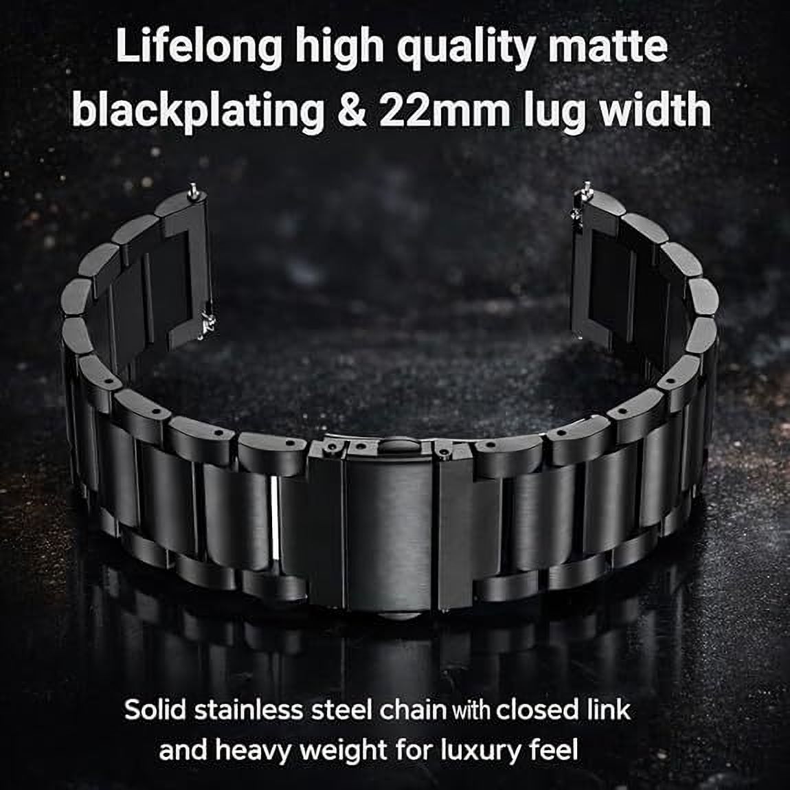 MOBRISTA Stainless Steel Strap Heavy Metal Chain Band for Men and Women with Matte Polish 22 mm Stainless Steel Watch Strap-image-44
