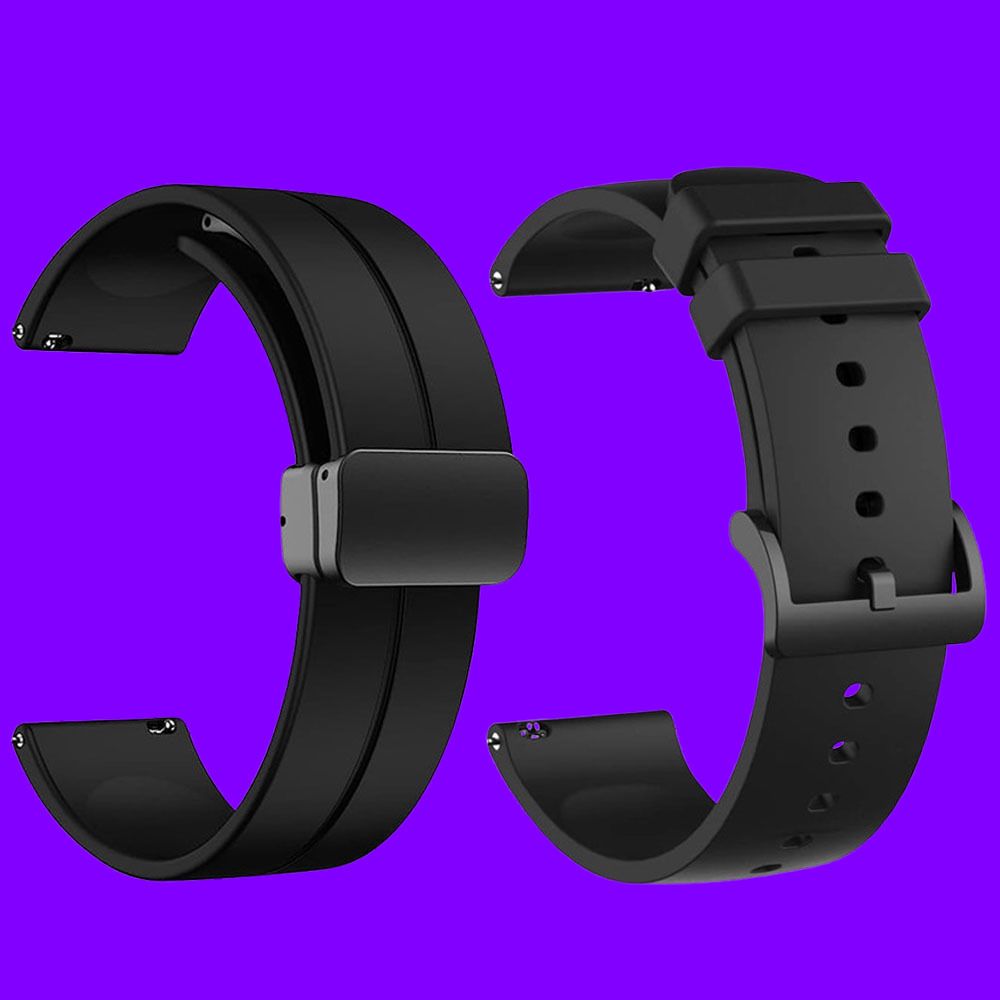 maa creation BLACK & BLACKSILI01 22 mm Silicone Watch Strap-image-8