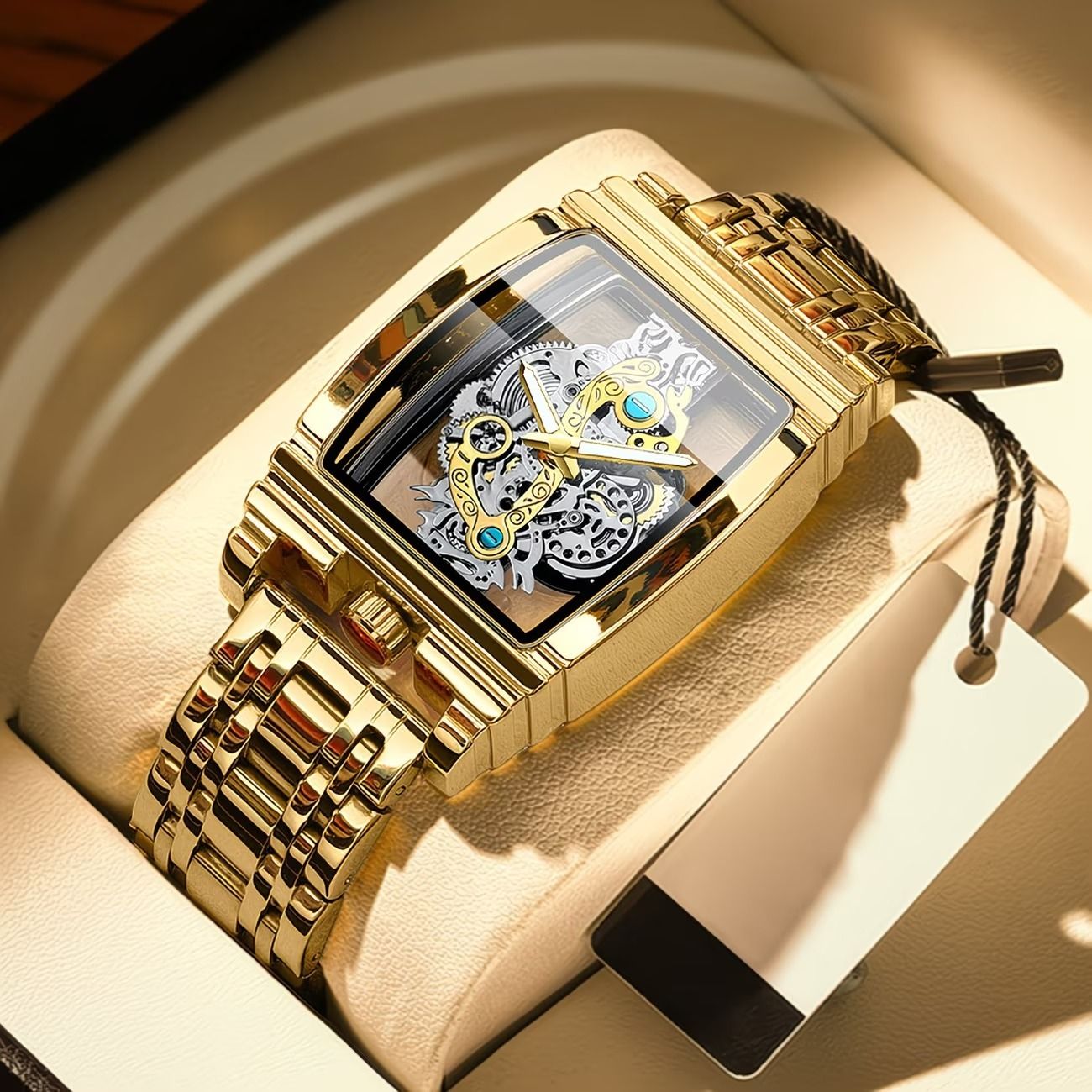 semini Rectangle Dial Watch, Men's Watch, Couple Watch, Analog Watch - For Men Double Sided Hollow Design,-picture-12