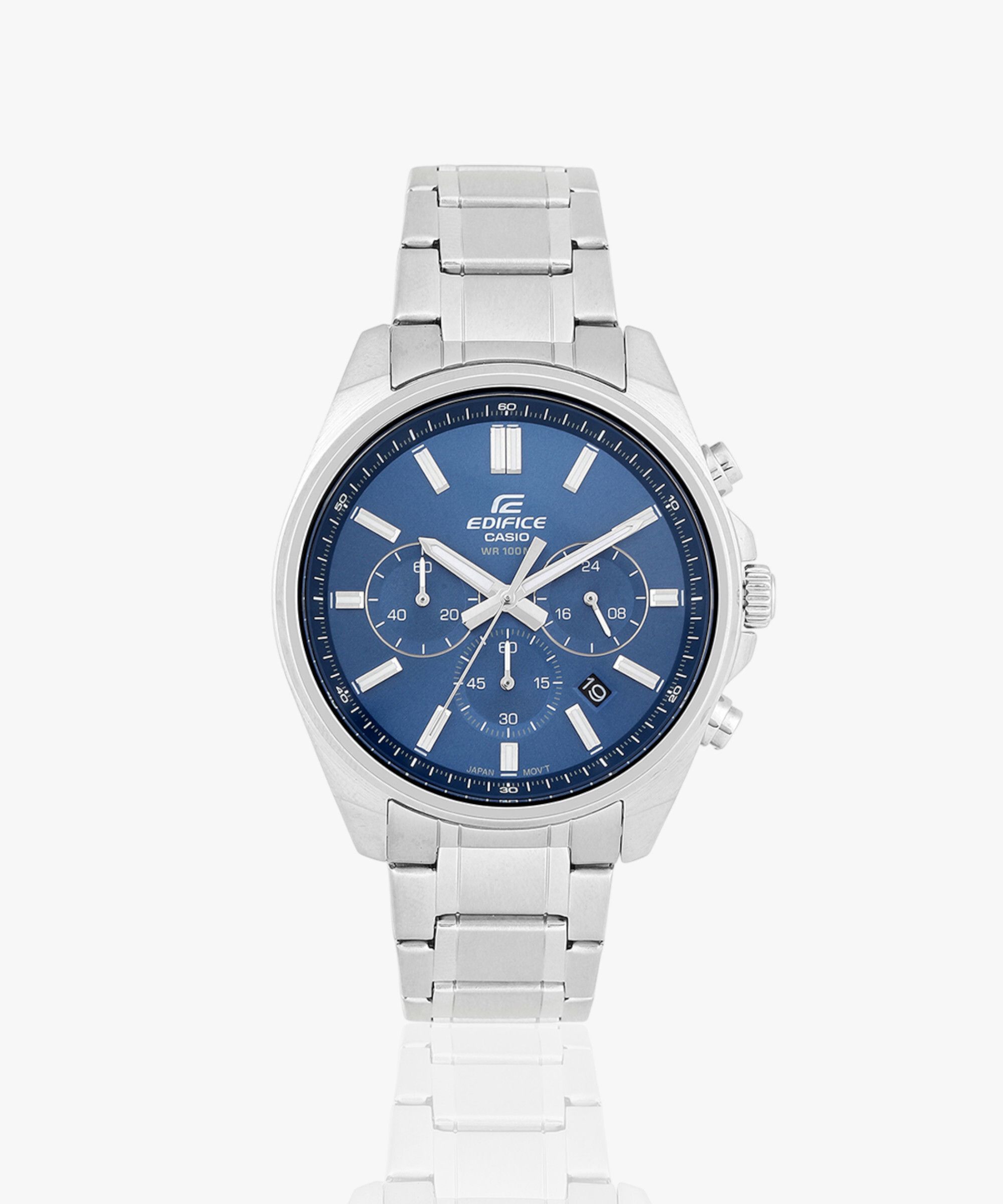 Edifice Blue Dial Silver Stainless Steel Band Analog Watch - For Men ED597 (EFV-650D-2AVUDF)-image-48