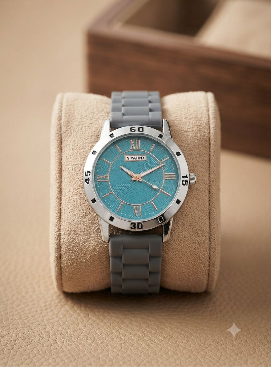 Men's Green Dial Analog Watch with Grey Silicon belt | Partywear & Casual Analog Watch - For Men AeviyoSLV NKGREY CDGREY-image-3