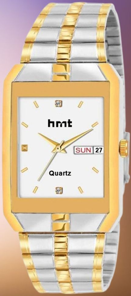 hmt Quartz HMTS White Dial Date & Day Function Watch Analog Watch - For Men 9151 2ton DD-image-27