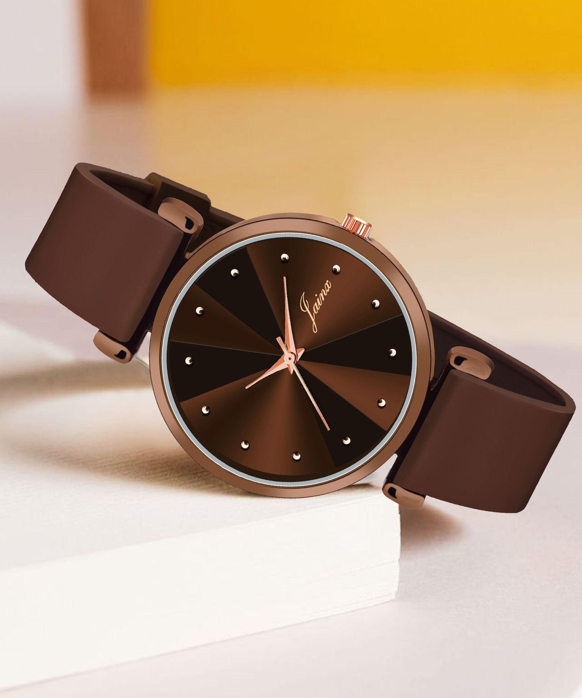 jainx Brown Silicone Band Analog Watch - For Women JW8576-picture-11