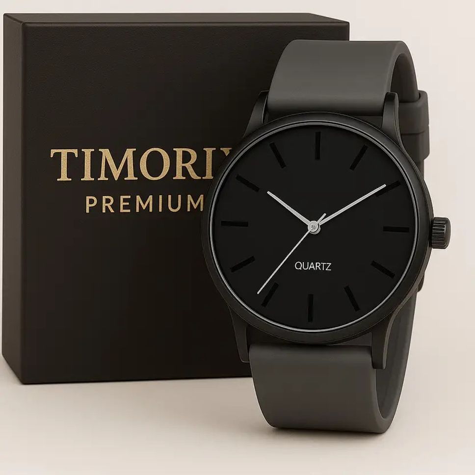 Black Dial & Grey Strap Analog Watch for Men | Stylish Quartz | Classic Design Analog Watch - For Men SILIC-BLACK-GREY-image-45