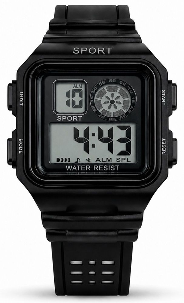 Men's Digital Sports Watch with Alarm, Stopwatch & Water Resistant Black Strap Digital Watch - For Men SPORT-DIGITAL-BLK-01-image-45