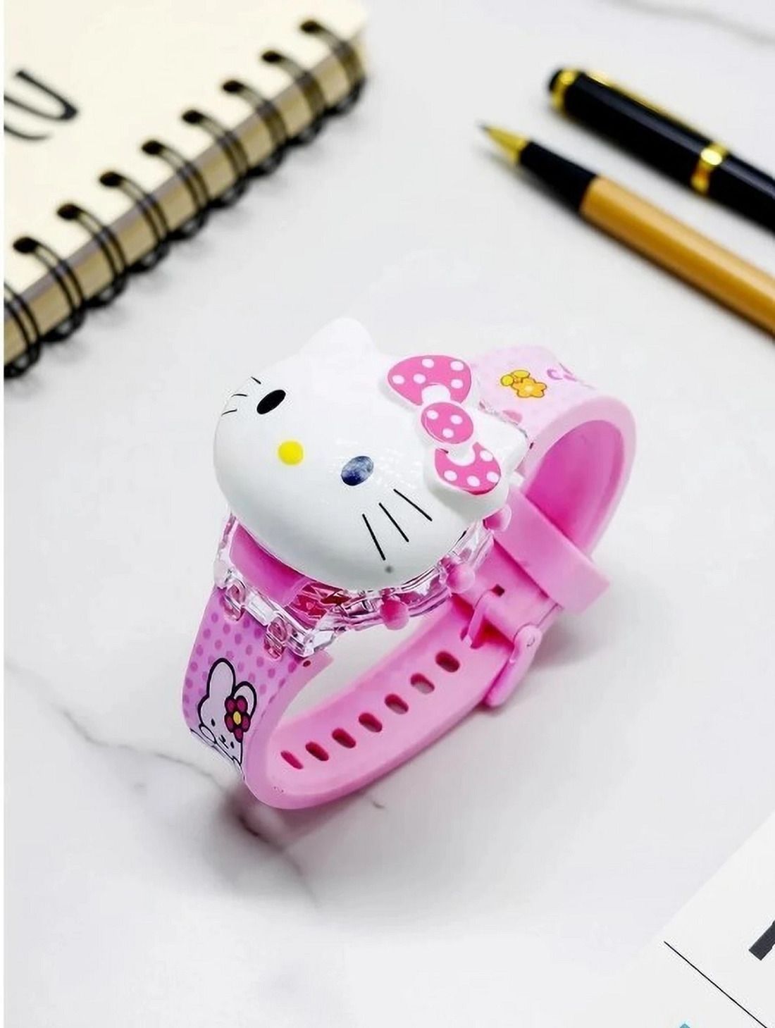 speqta Watch for Kids Hello kittiy Face Based Toy Design Digital Glowing Watch Digital Watch - For Girls with Disco Music and Blinking Lights for Kids - for Boys & Girls-picture-14