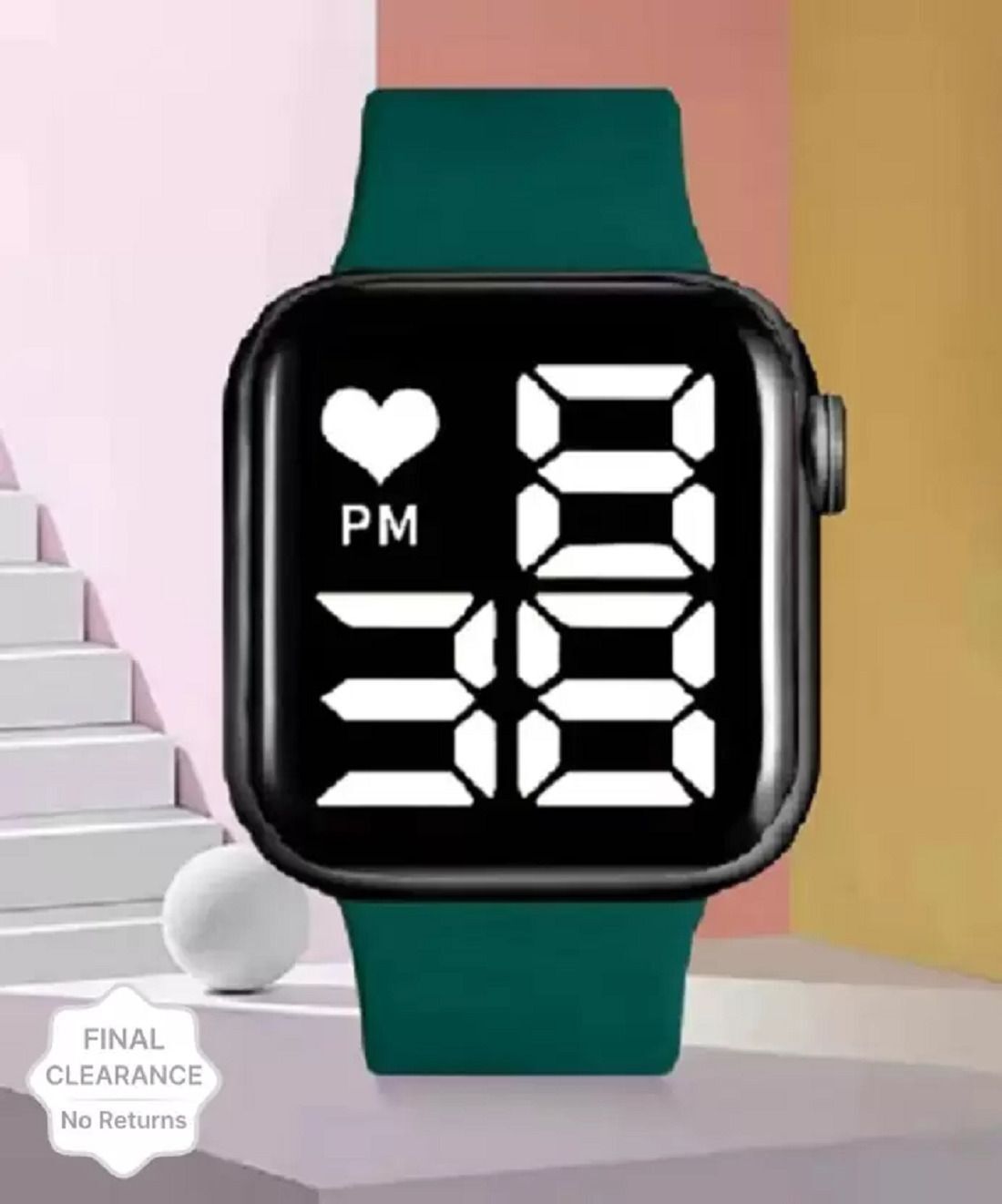 filsfa Digital Watch - For Boys & Girls NEW_FK_Green Heart-picture-25