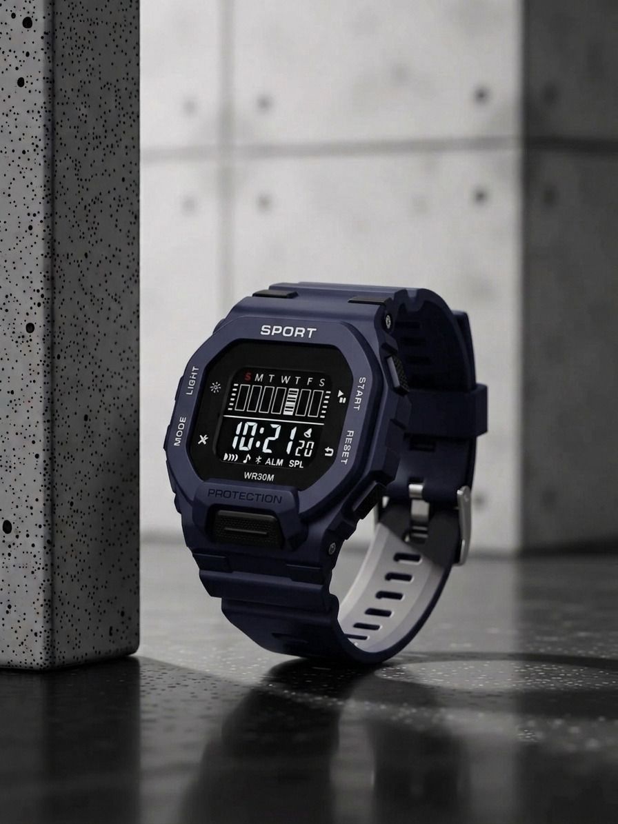 speqta Silicone Strap Hybrid Multi Function Working Premium Quality Digital Watch - For Men Led Luminous Light Shock-Proof Water & Dust Resistance Alarm Stop-Watch-picture-10