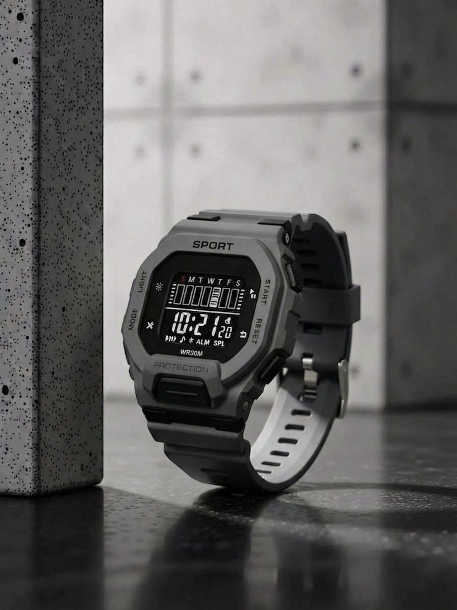 speqta Silicone Strap Hybrid Multi Function Working Premium Quality Digital Watch - For Men Led Luminous Light Shock-Proof Water & Dust Resistance Alarm Stop-Watch-picture-7