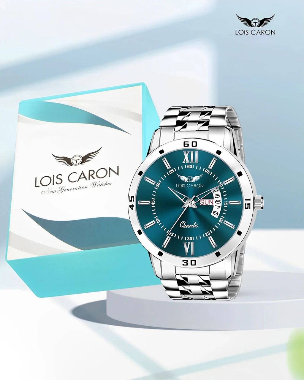 Analog Day Date Functioning Stainless Steel Chain Analog Watch Analog Watch - For Men LCS-8364-image-46
